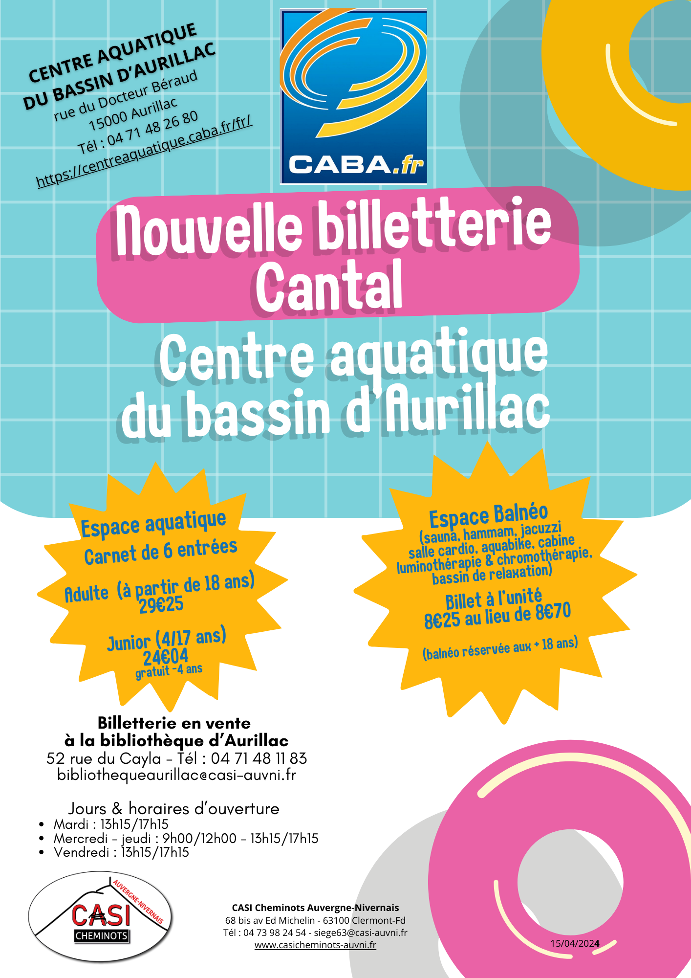2024 Affiche centre aquatique Aurillac