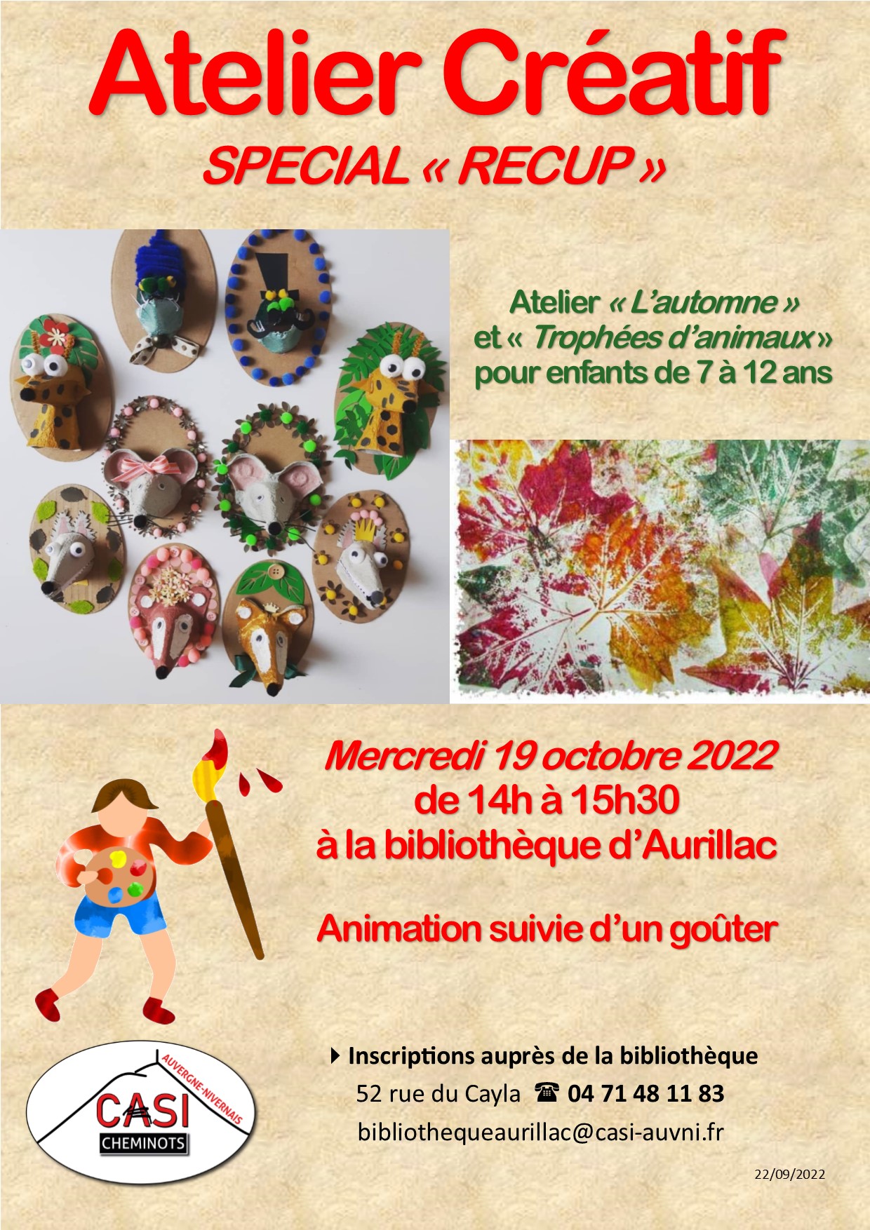 2022 Affiche Atelier Créatif Bib Aurillac