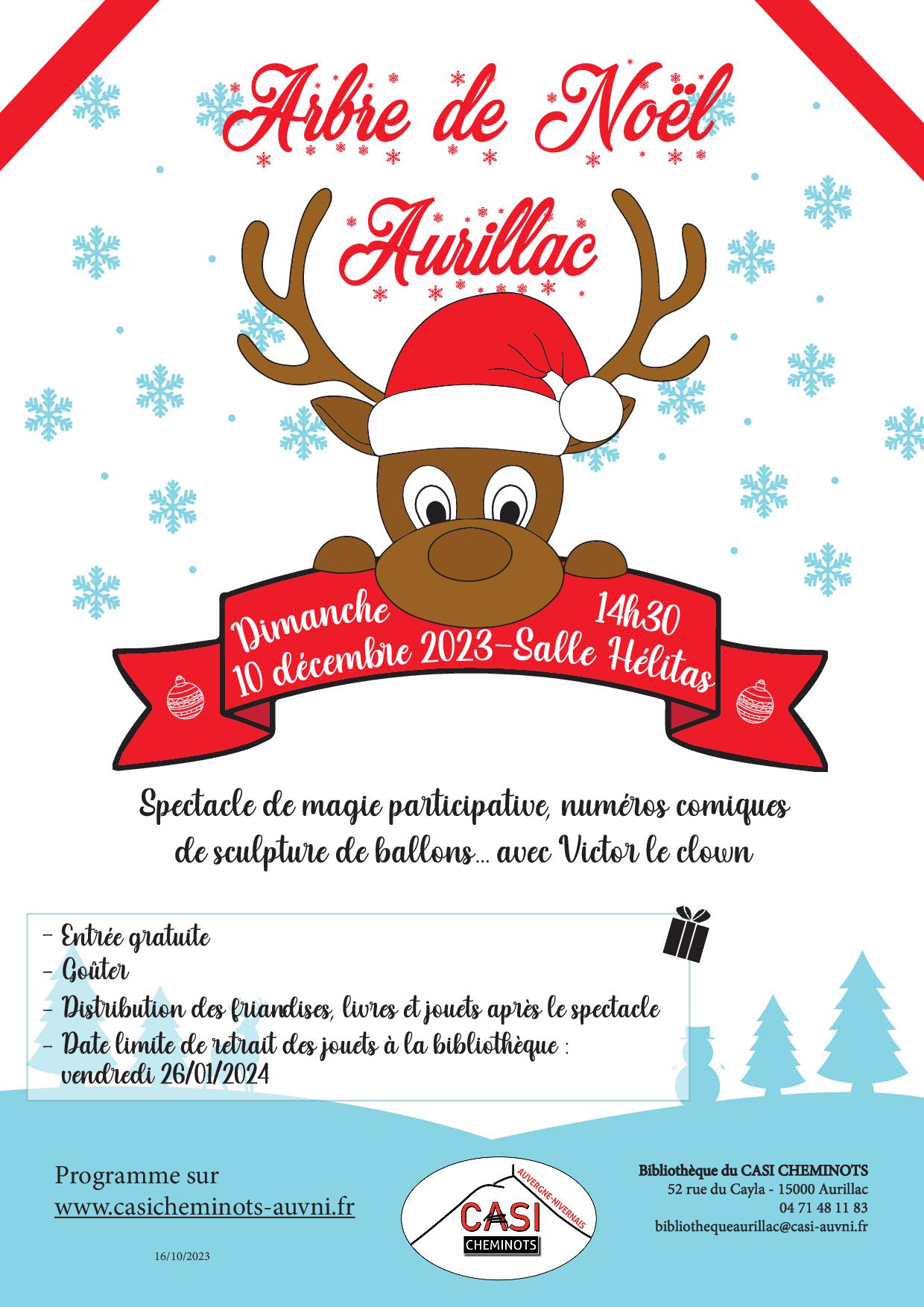 2023 affiche arbre de noel aurillac