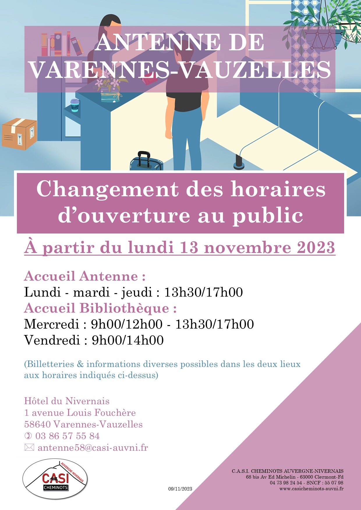 2023 affiche changement dhoraires douverture varennes
