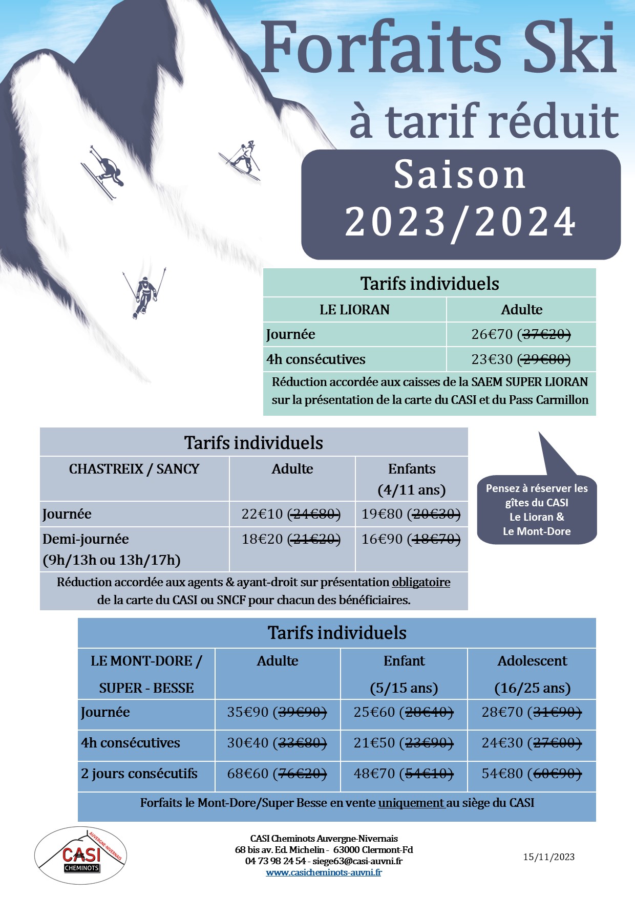 2023 affiche forfaits ski 2023 2024 derniere version