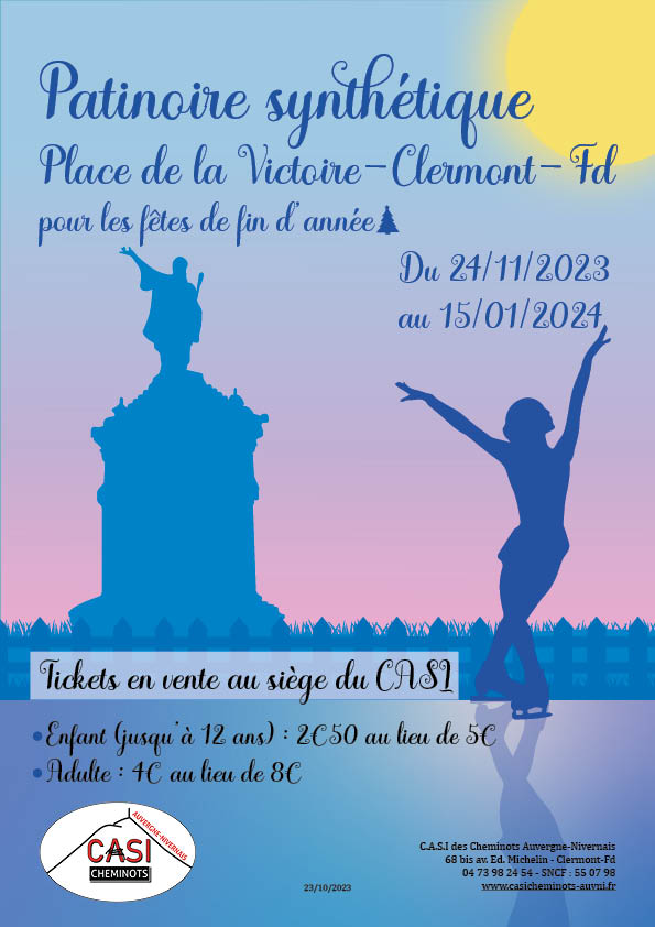 2023 affiche patinoire synthétique Clermont Fd