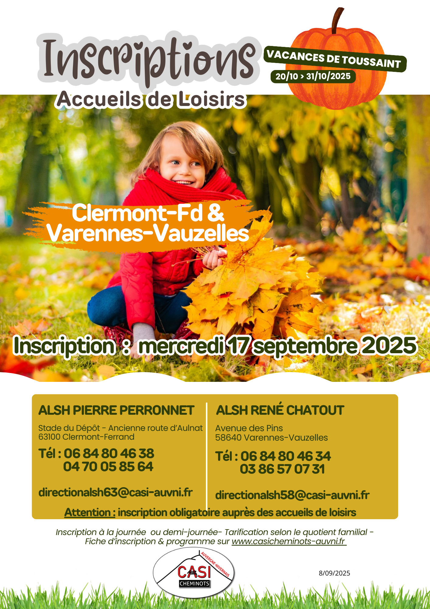 2025 Affiche ALSH Inscriptions Vacances Toussaint