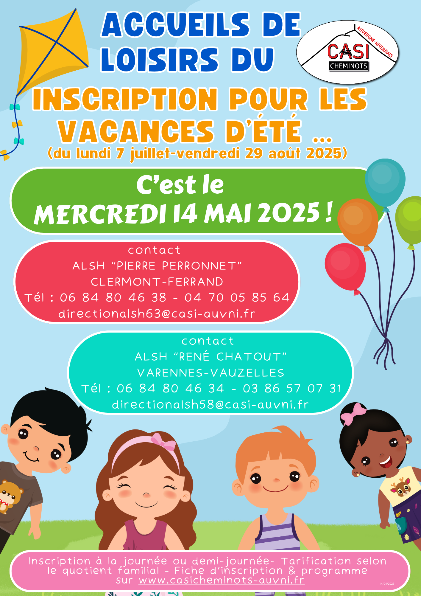 2025 Affiche Définit Inscription Eté AlSH 