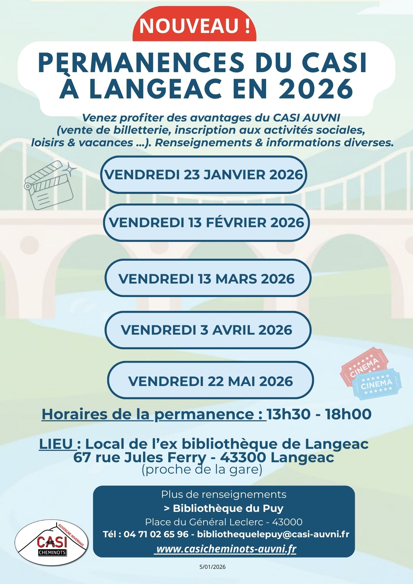 2026 affiche défin permanences Langeac